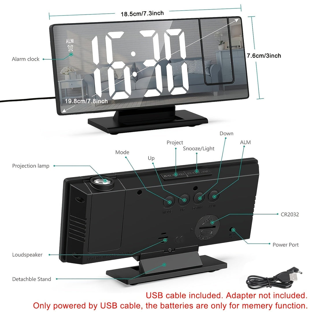Digitale Wekker met Projectiefunctie en LED-display voor Slaapkamer en Kantoor 3