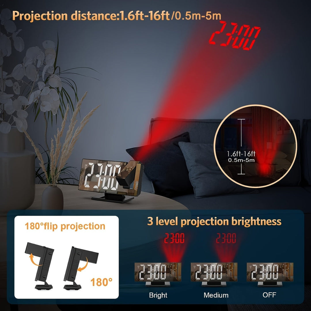 Digitale Wekker met Projectiefunctie en LED-display voor Slaapkamer en Kantoor 6