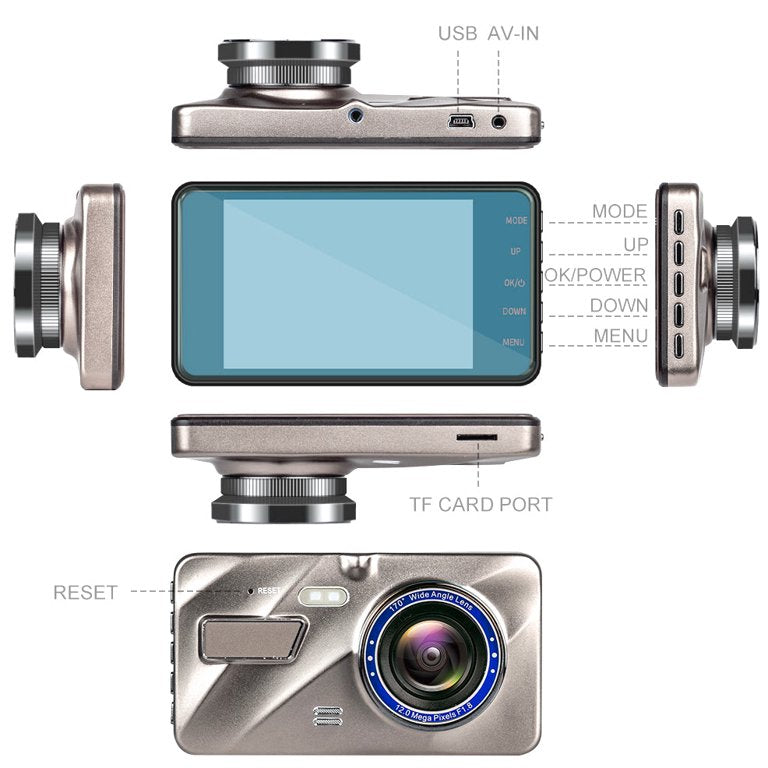 Draadloze Dashcam Auto Voor- en Achterzijde 1080P 2