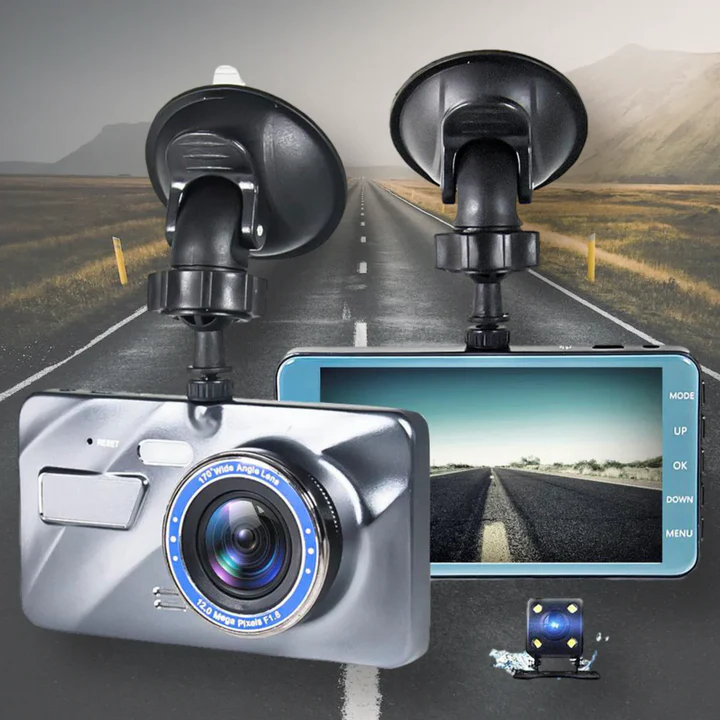 Draadloze Dashcam Voor en Achter Met Nachtzicht en 170° Groothoeklens 0