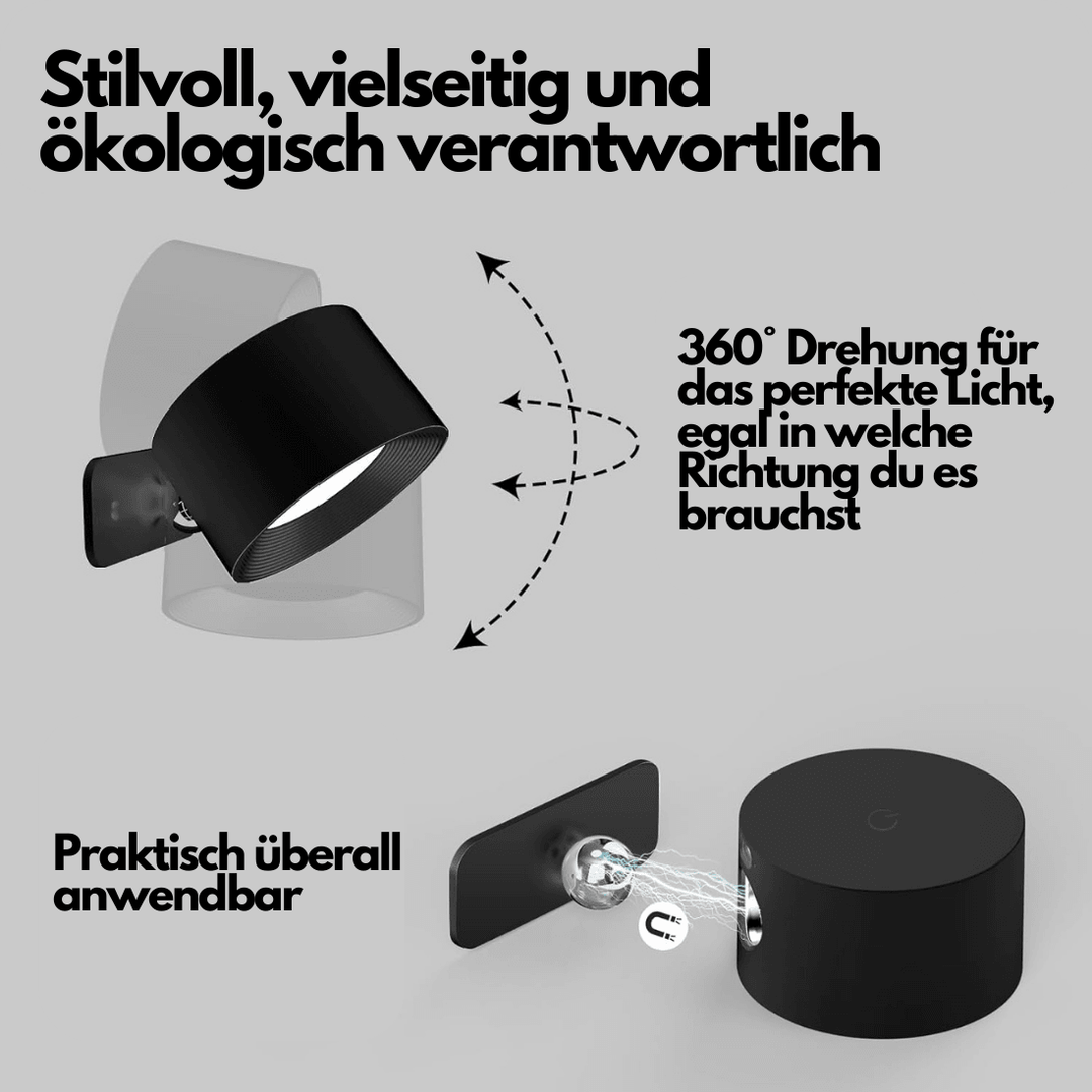 Draadloze Wandlamp 360° Verstelbaar voor Binnen en Buiten Gebruik 4