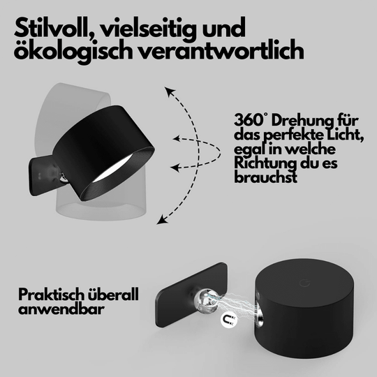 Draadloze Wandlamp 360° Verstelbaar voor Binnen en Buiten Gebruik 4