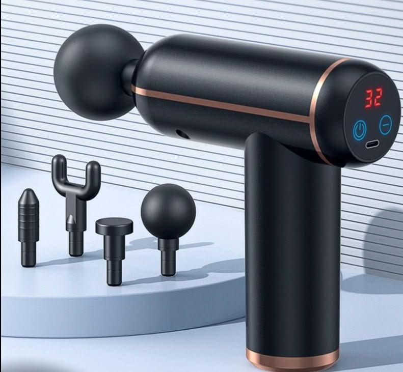 Draagbaar Massagepistool met 4 Opzetstukken 0