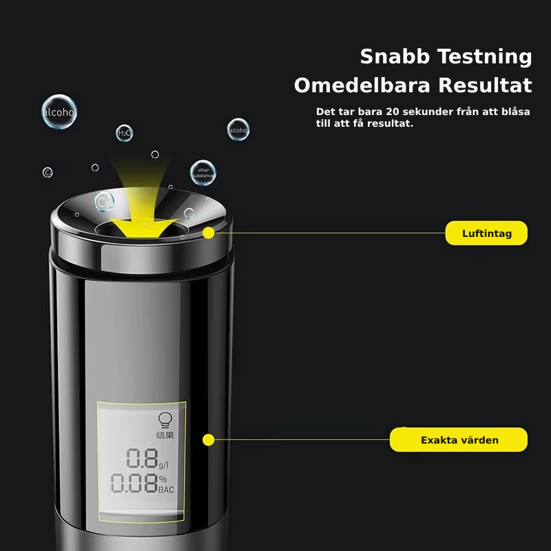 Draagbare Alcoholmeter Contactloos Oplaadbaar Met LED-Scherm 2