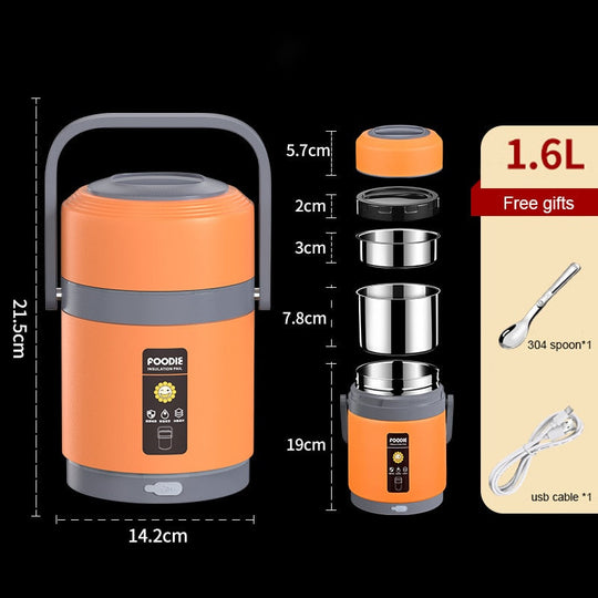 Draagbare Lunchbox USB-verwarmd 0