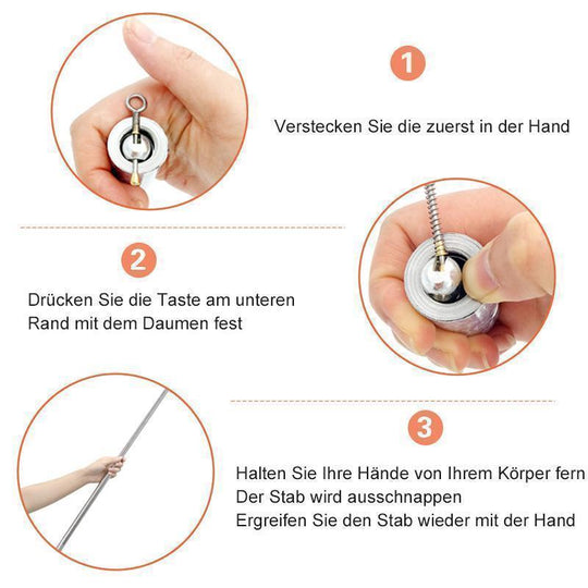 Draagbare Metalen Staaf voor Zelfverdediging en Goocheltrucs 6