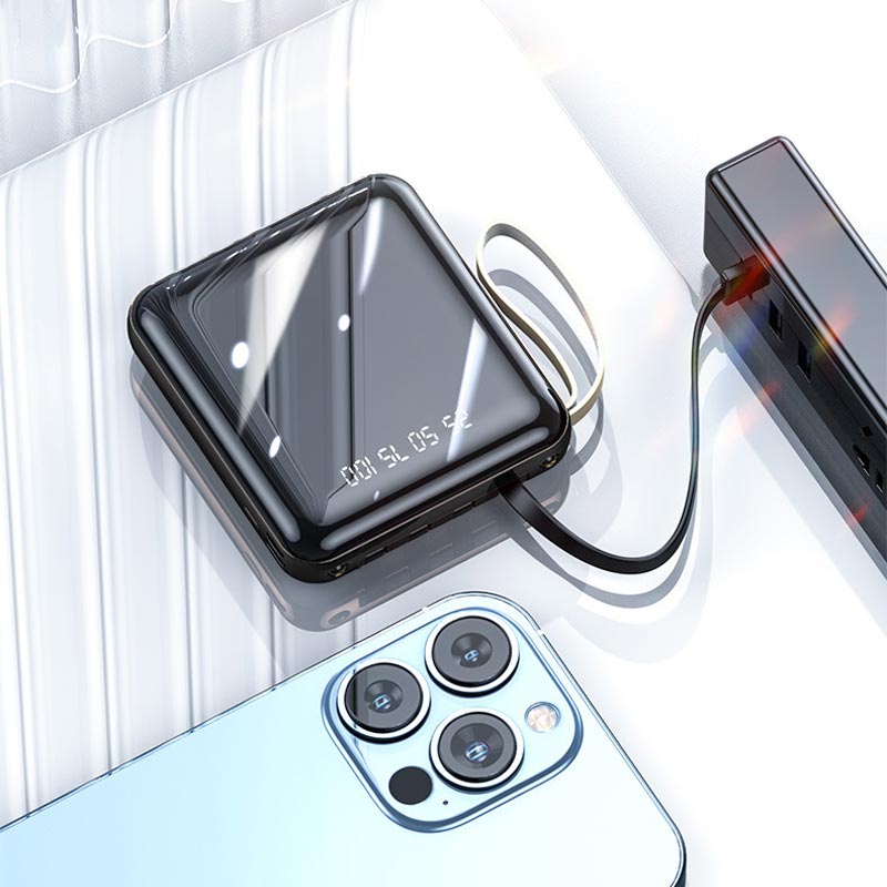 Draagbare Mini-Powerbank 20000 mAh met Geïntegreerde Kabels 5