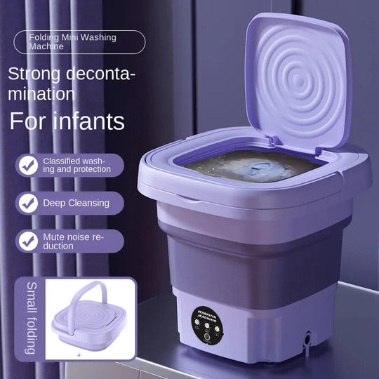 Draagbare Mini Wasmachine 8L Opvouwbaar Voor Kleine Ruimtes En Camping 2