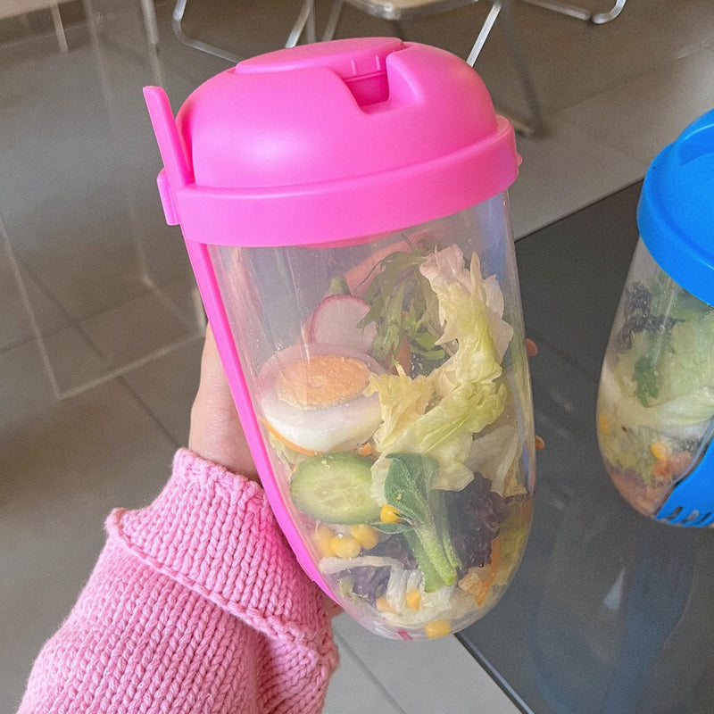 Draagbare Saladecontainer Met Dressinghouders 1000 ml 10