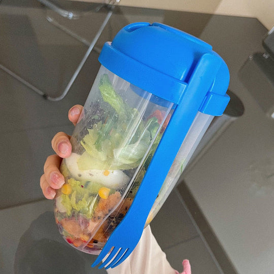 Draagbare Saladecontainer Met Dressinghouders 1000 ml 11