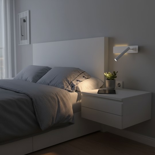 Draaibare LED-leeswandlamp voor het bed 3