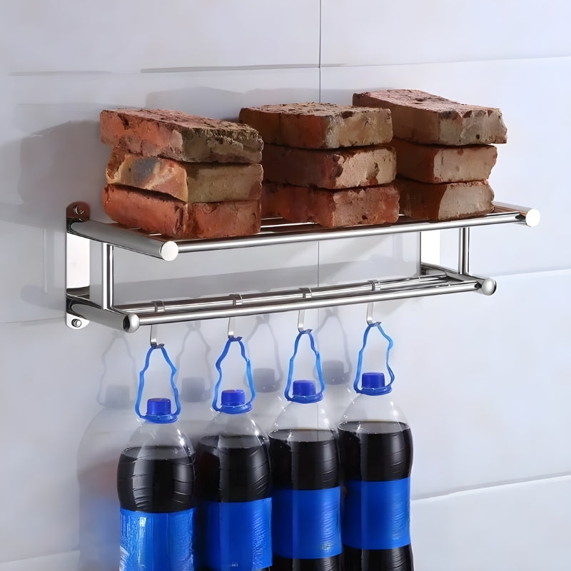 Dubbel Handdoekenrek Badkamer Modern Met Extra Haken 5