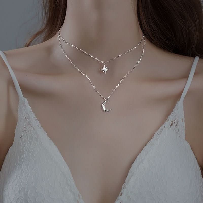 Dubbele Maan Ketting voor Vrouwelijke Romantiek 0