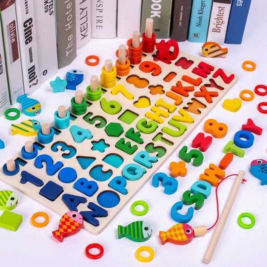 Educatief Houten Spelbord voor Kinderen met Vormen en Cijfers 2