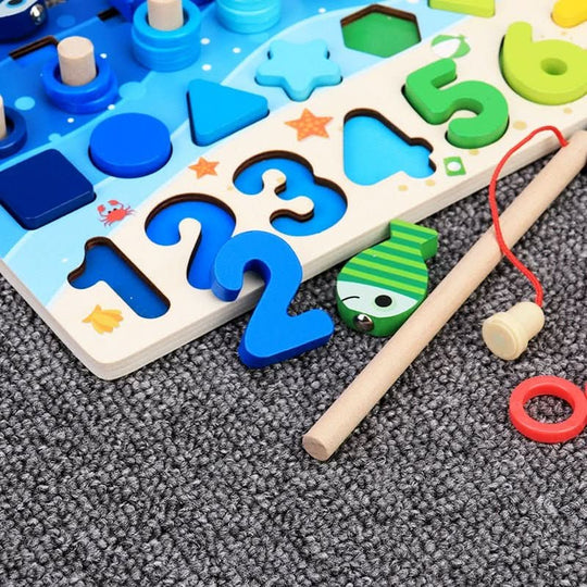 Educatief Houten Spelbord voor Kinderen met Vormen en Cijfers 4