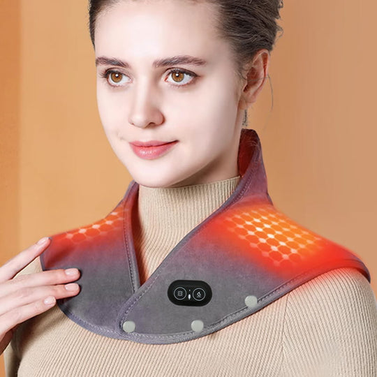 Elektrisch Nek- en Schouderverwarmingskussen met Vibratie 0