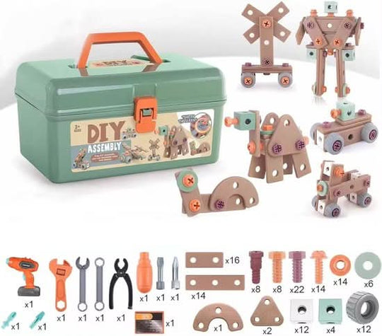 Gereedschapsset voor Kinderen - 100-delige Creatieve Bouwset 1