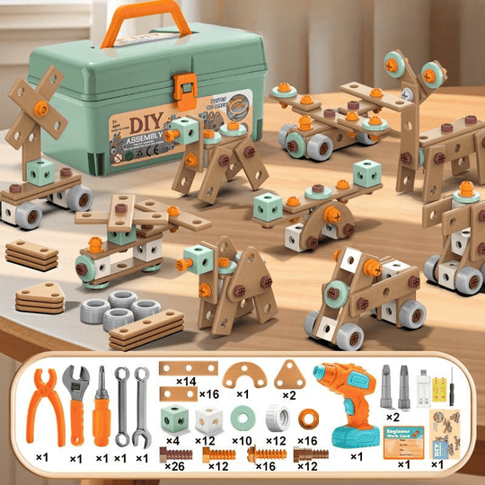 Gereedschapsset voor Kinderen - 100-delige Creatieve Bouwset 10