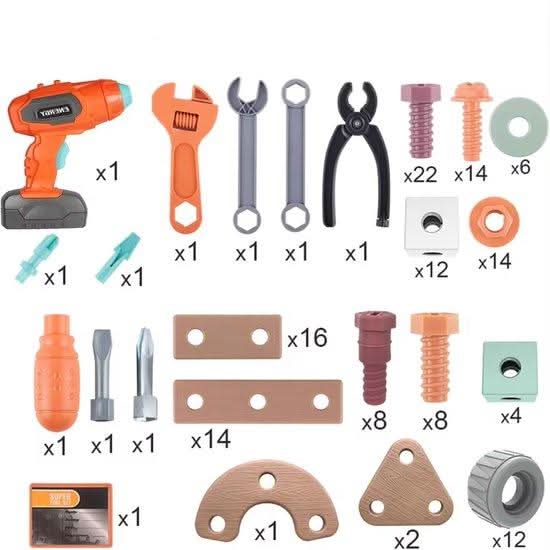 Gereedschapsset voor Kinderen - 100-delige Creatieve Bouwset 2