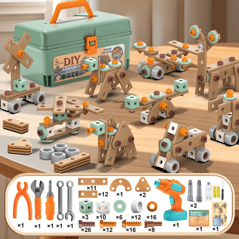Gereedschapsset voor Kinderen - 100-delige Creatieve Bouwset 5
