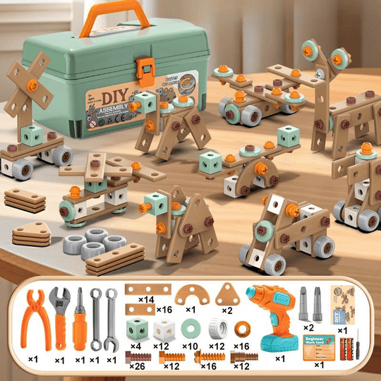 Gereedschapsset voor Kinderen - 100-delige Creatieve Bouwset 8