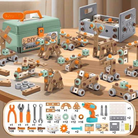Gereedschapsset voor Kinderen - 100-delige Creatieve Bouwset 9
