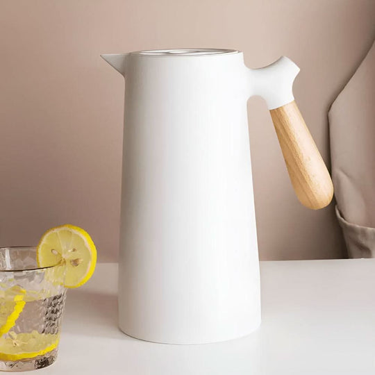 Glazen Karaf met Houten Handvat Dubbelwandig 10