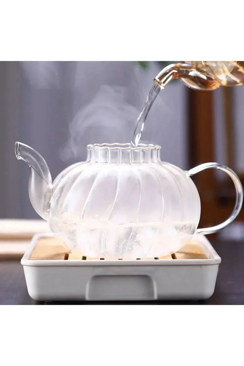 Glazen Theepot met Filter voor Losse Thee 1200ml Design Theekan 2