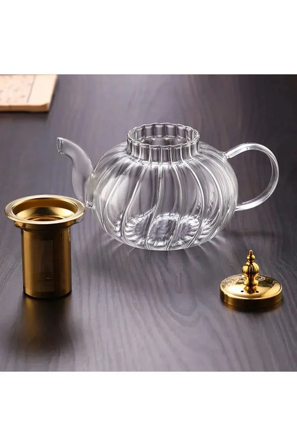 Glazen Theepot met Filter voor Losse Thee 1200ml Design Theekan 3