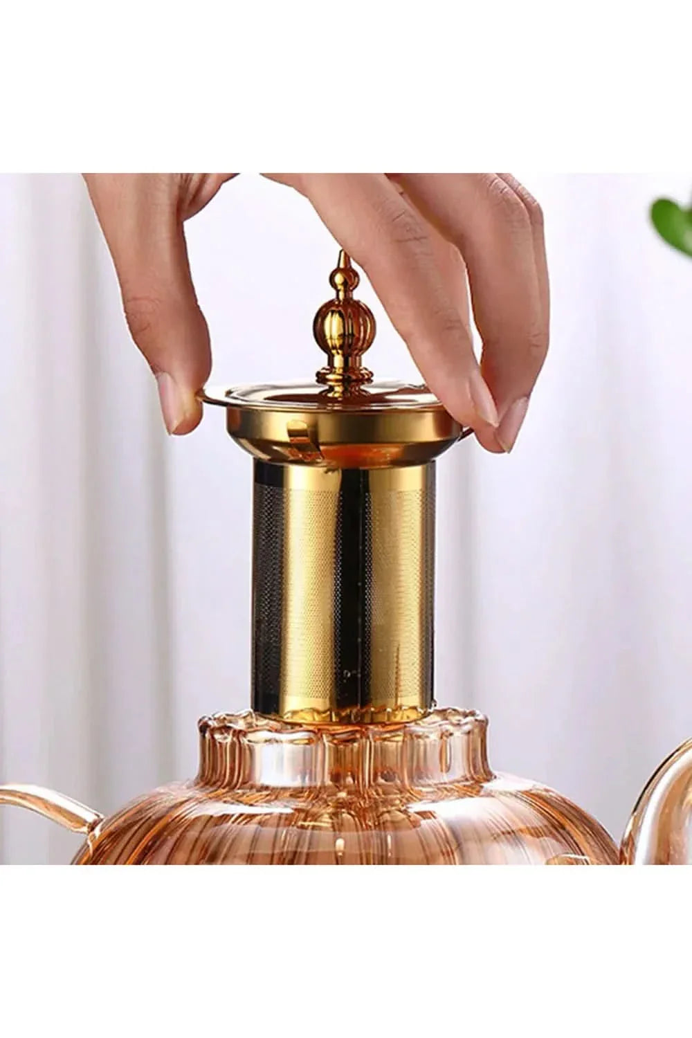 Glazen Theepot met Filter voor Losse Thee 1200ml Design Theekan 5