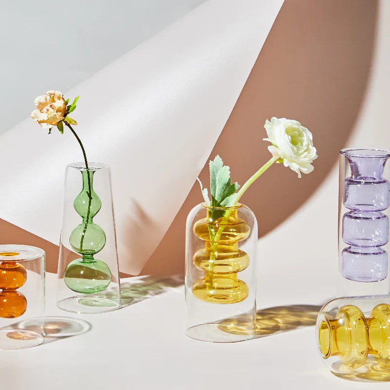 Glazen Vaas Artistiek Scandinavisch Design voor Interieurdecoratie 3