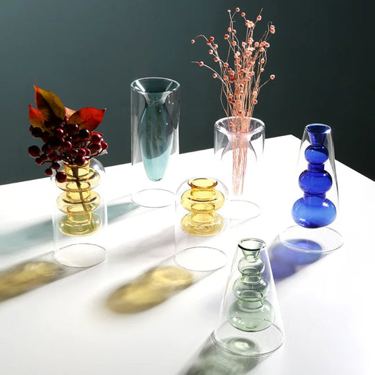 Glazen Vaas Artistiek Scandinavisch Design voor Interieurdecoratie 4