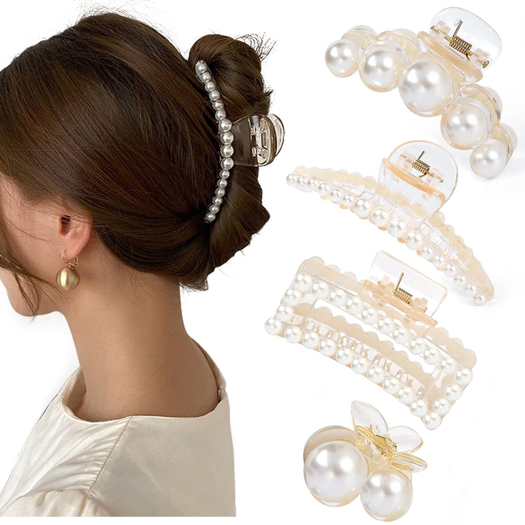 Haarclips voor Dames met Parels - 4 Stuks 1