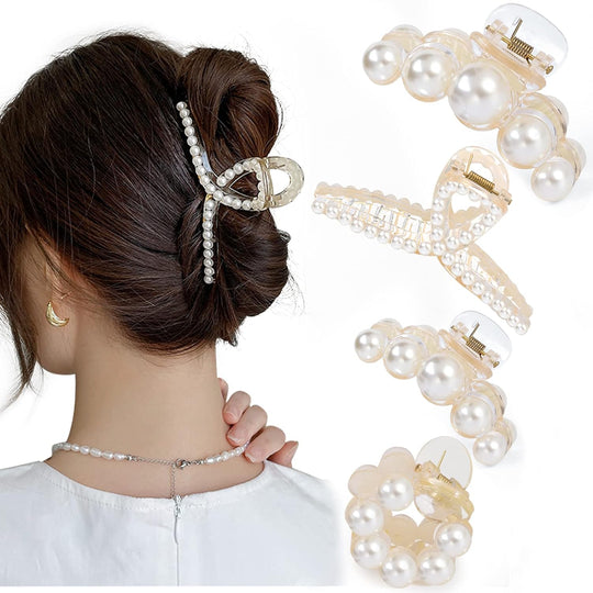 Haarclips voor Dames met Parels - 4 Stuks 3