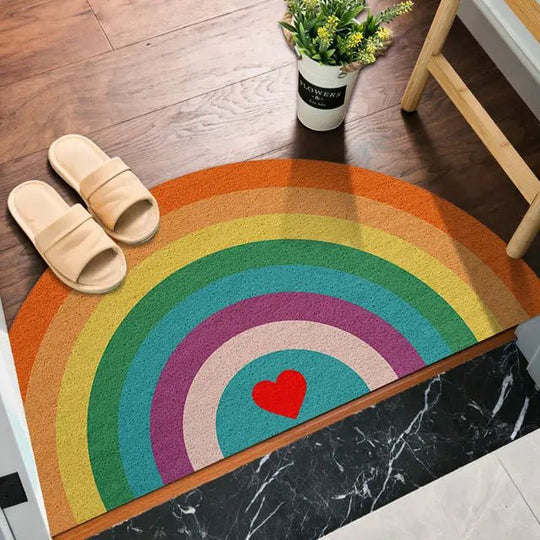 Halfronde Deurmat met Regenboog en Watermeloenprint 9