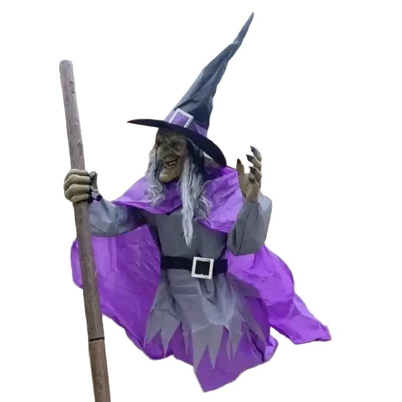 Halloween Decoratie Vliegende Heks met Licht en Geluid 3