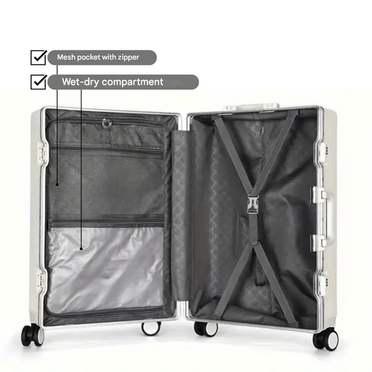 Handbagage Koffer Voor Zakenreizigers Met Aluminium Frame En USB Oplaadpoort 6