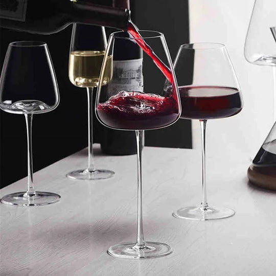 Handgemaakte Wijn- en Champagneglazen Set met Verfijnd Ontwerp 0