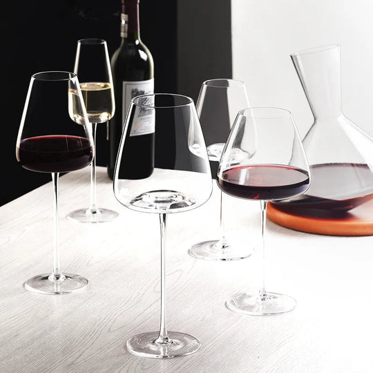 Handgemaakte Wijn- en Champagneglazen Set met Verfijnd Ontwerp 4