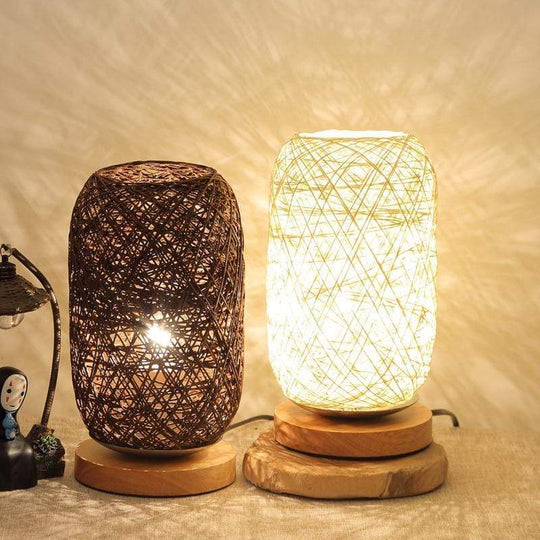 Handgeweven Rotan Nachtlampje Modern 2