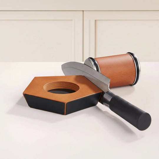 Handmatige Messenslijper met Diamantstenen en Hout 6
