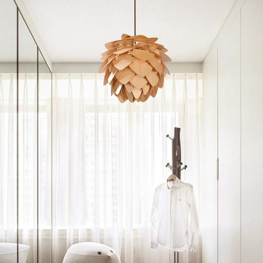Hanglamp Eettafel Houten Dennenappel Ontwerp voor Woonkamer en Slaapkamer 3