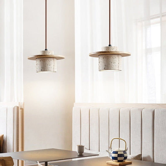 Hanglamp Eettafel Retro Design met Natuurlijke Travertijnsteen voor Woonkamer en Slaapkamer 2