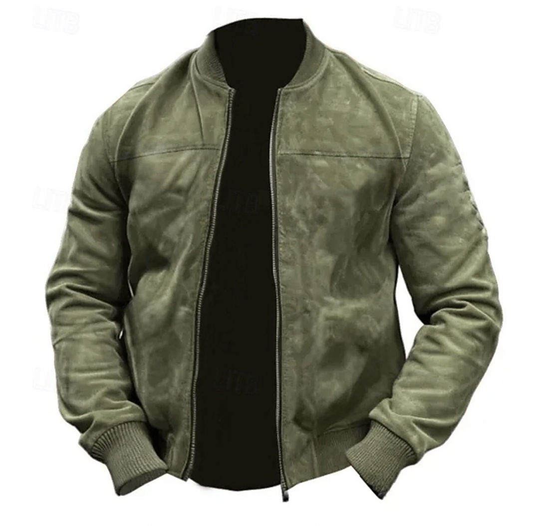 Heren Bomberjack Suède Moderne Stijl 5