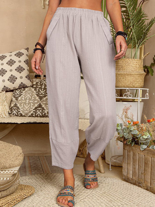 Heren Broek Casual Losse Katoen Linnen 6
