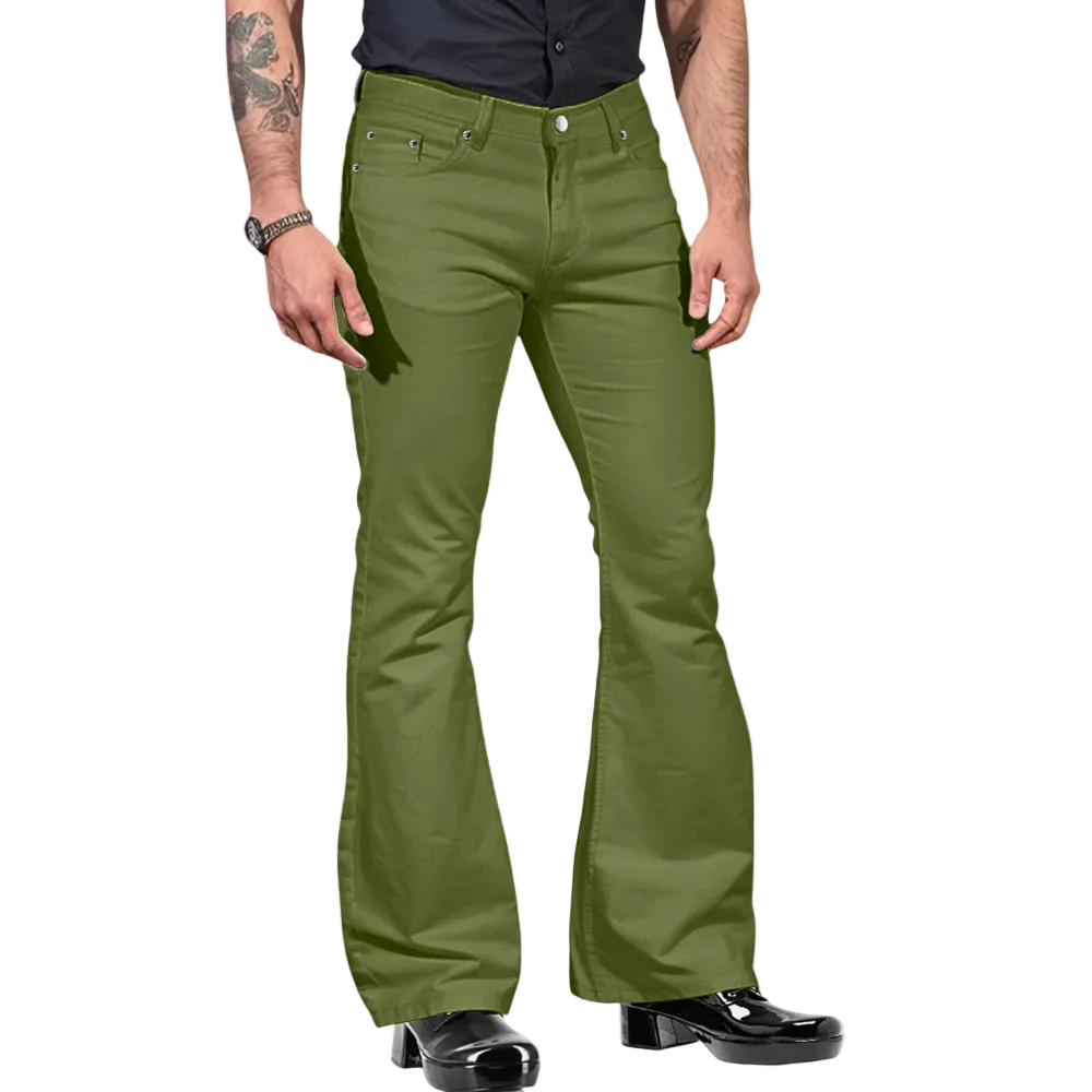 Heren Broeken Stretch Retro Flared Stijl 0