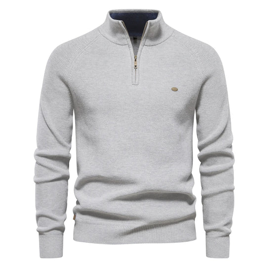 Heren Cardigan Zipper Casual Katoen Hoog Col 0