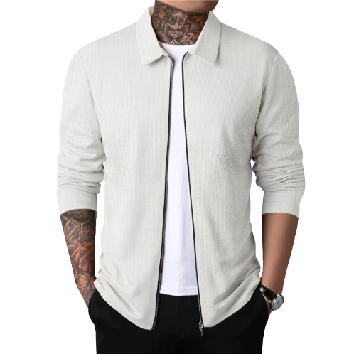 Heren Casual Cardigan met Kraag en Rits 7