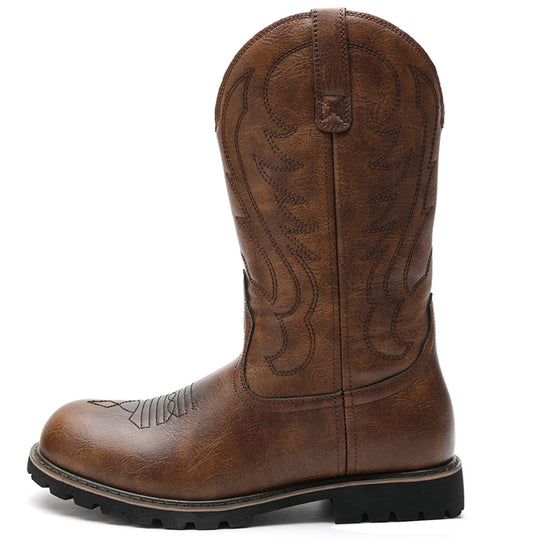 Heren Cowboylaarzen Vintage Leren Comfortabele Anti-slip Boots 1
