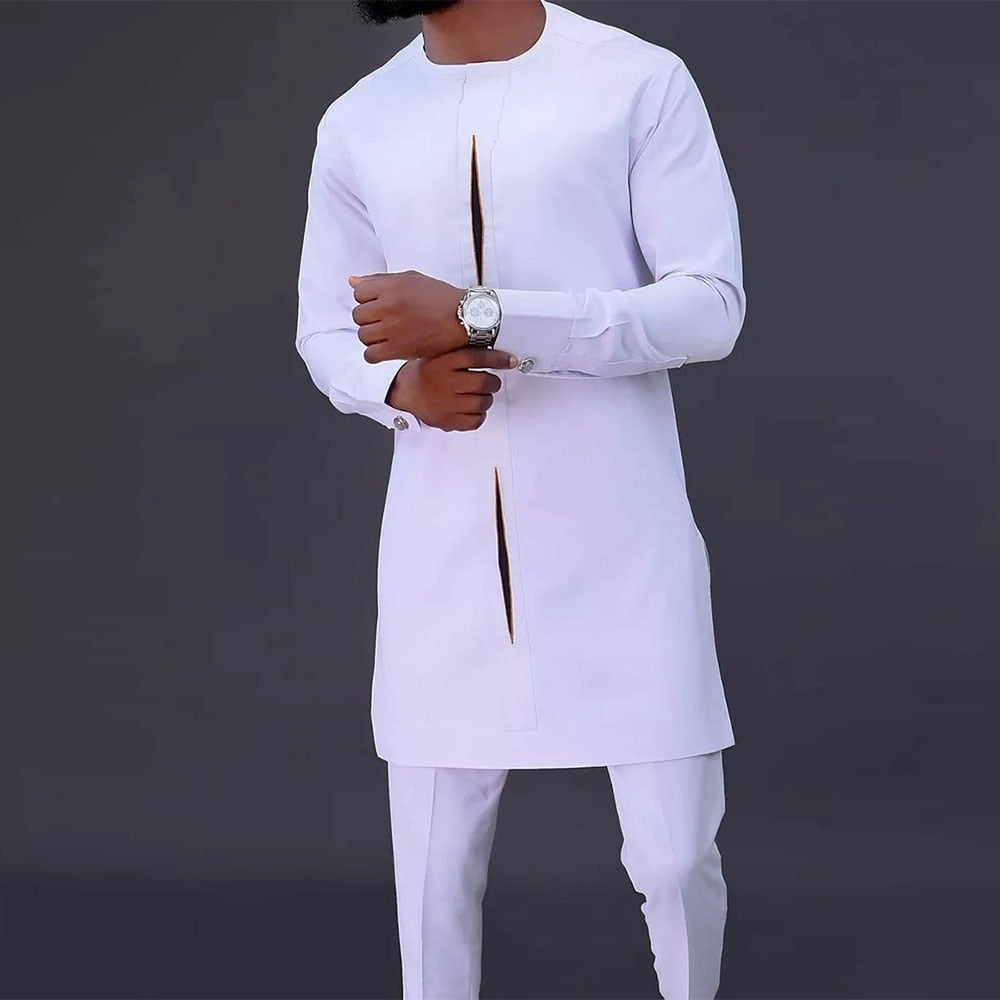 Heren Dashiki-set Traditioneel Asymmetrisch Ontwerp 0